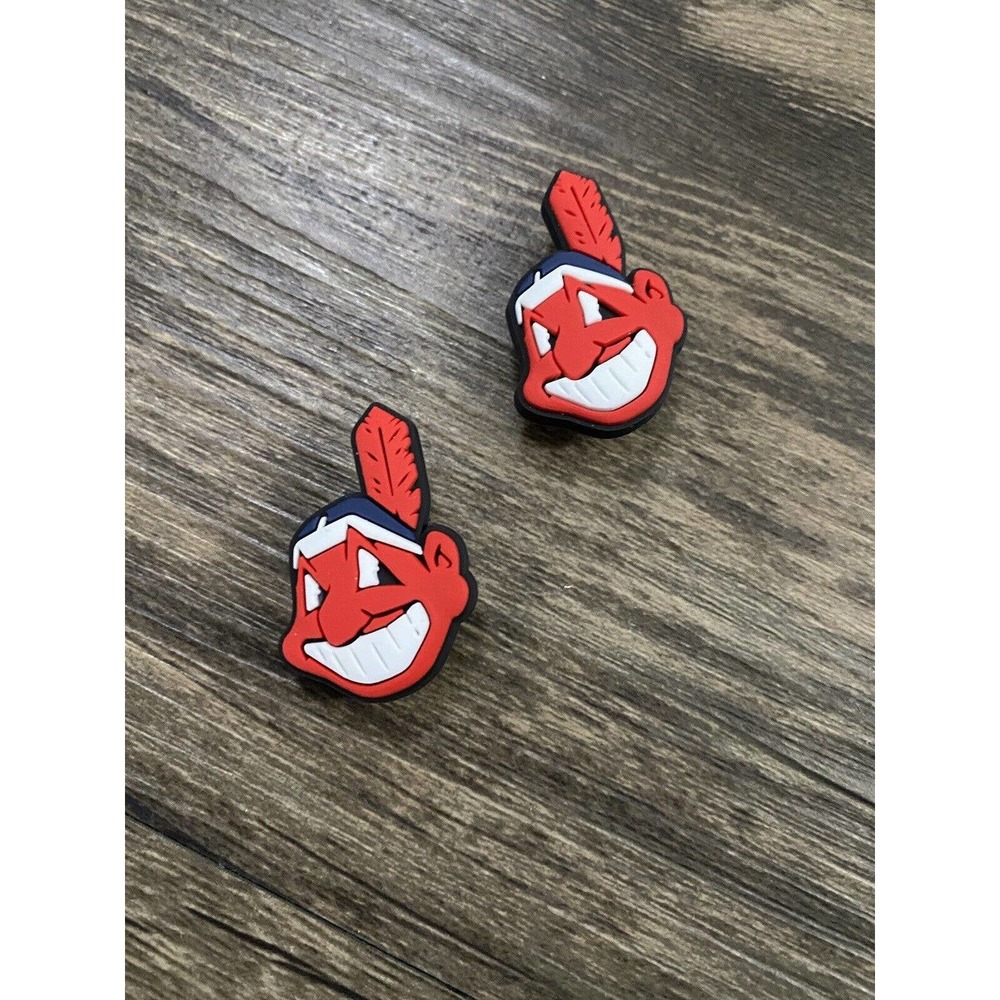 Cleveland Indians Baseball Team Charm For Crocs Shoe Charms - 2 Pieces